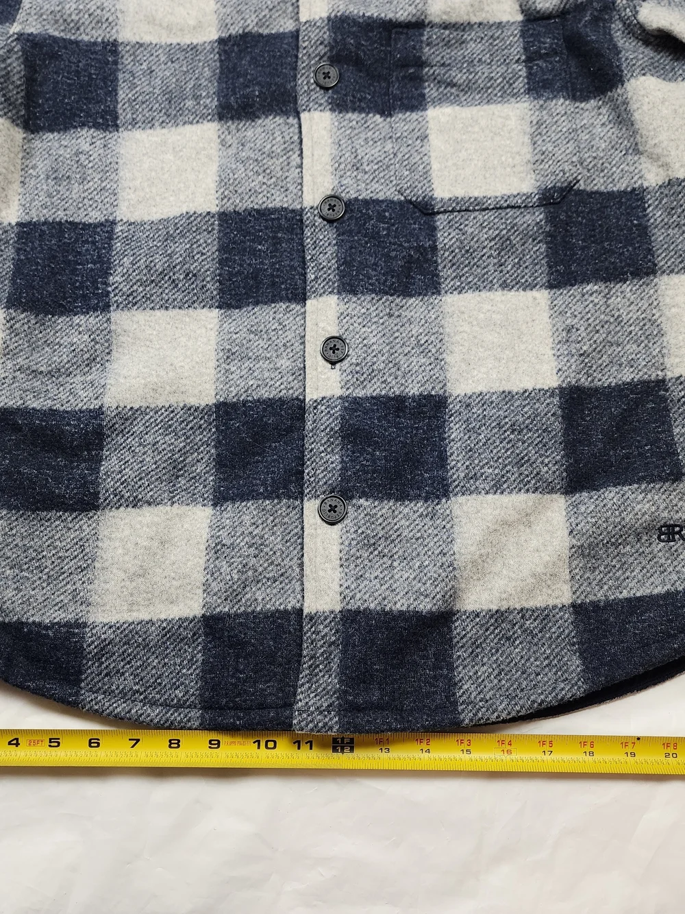 Banana Republic Men's Heritage Buffalo Plaid Bonded Shirt-jacket Gray/Blue LG